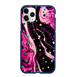 Чехол iPhone 11 Pro матовый Pink Night, цвет: 3D-тёмно-синий