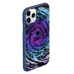 Чехол iPhone 11 Pro матовый Галактика Неон, цвет: 3D-тёмно-синий — фото 2