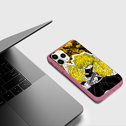Чехол iPhone 11 Pro матовый Клинок, рассекающий демонов Зеницу, цвет: 3D-малиновый — фото 2