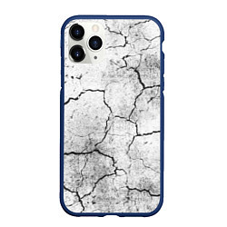 Чехол iPhone 11 Pro матовый ТРЕЩИНЫ ЧЕРНО БЕЛЫЙ, цвет: 3D-тёмно-синий