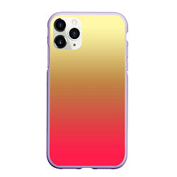 Чехол iPhone 11 Pro матовый Красно-желтый градиент, цвет: 3D-светло-сиреневый