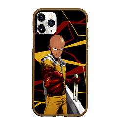 Чехол iPhone 11 Pro матовый One Punch Man - Сайтама-аниме, цвет: 3D-коричневый