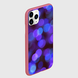 Чехол iPhone 11 Pro матовый Фиолетовые блики боке, цвет: 3D-малиновый — фото 2