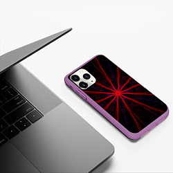 Чехол iPhone 11 Pro матовый Красный эфир 3D - абстракция, цвет: 3D-фиолетовый — фото 2