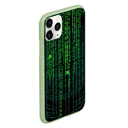 Чехол iPhone 11 Pro матовый Бинарная матрица, цвет: 3D-салатовый — фото 2