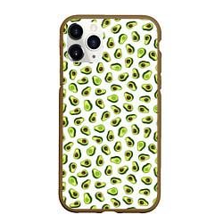 Чехол iPhone 11 Pro матовый Смешное авокадо на белом фоне, цвет: 3D-коричневый