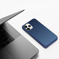 Чехол iPhone 11 Pro матовый Gradient Dark Blue, цвет: 3D-тёмно-синий — фото 2