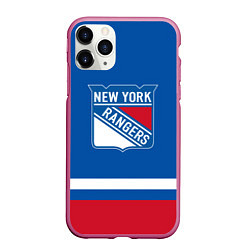 Чехол iPhone 11 Pro матовый New York Rangers Панарин, цвет: 3D-малиновый