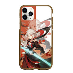 Чехол iPhone 11 Pro матовый Kaedehara Kazuha GENSHIN IMPACT, цвет: 3D-коричневый