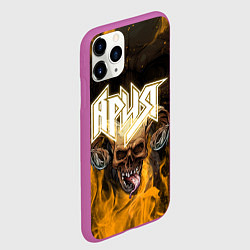 Чехол iPhone 11 Pro матовый АРИЯ РУССКИЙ РОК, цвет: 3D-фиолетовый — фото 2