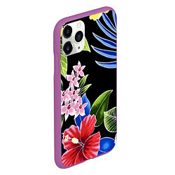 Чехол iPhone 11 Pro матовый Floral vanguard composition Летняя ночь Fashion tr, цвет: 3D-фиолетовый — фото 2