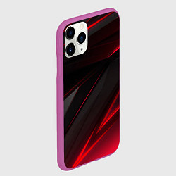 Чехол iPhone 11 Pro матовый Красно-черный фон, цвет: 3D-фиолетовый — фото 2
