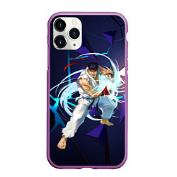 Чехол iPhone 11 Pro матовый Рю-Street Fighter, цвет: 3D-фиолетовый