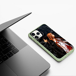 Чехол iPhone 11 Pro матовый Кирито и Асуна - Sword Art Online, цвет: 3D-салатовый — фото 2