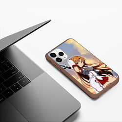 Чехол iPhone 11 Pro матовый Асуна Юки - Sword Art Online, цвет: 3D-коричневый — фото 2