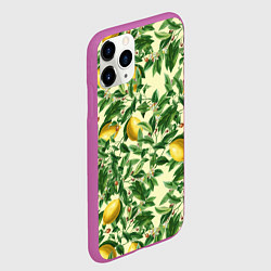 Чехол iPhone 11 Pro матовый Лимоны На Ветках, цвет: 3D-фиолетовый — фото 2