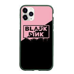 Чехол iPhone 11 Pro матовый BLACKPINK BIG LOGO, цвет: 3D-темно-зеленый