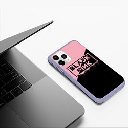 Чехол iPhone 11 Pro матовый BLACKPINK BIG LOGO, цвет: 3D-светло-сиреневый — фото 2