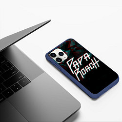 Чехол iPhone 11 Pro матовый Papa roach Glitch Big Logo, цвет: 3D-тёмно-синий — фото 2