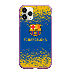 Чехол iPhone 11 Pro матовый Barcelona желтые брызги, цвет: 3D-фиолетовый