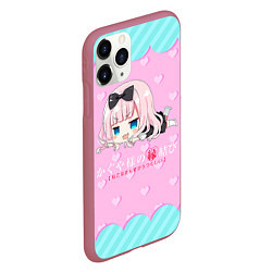 Чехол iPhone 11 Pro матовый Цубамэ Коясу Kaguya-sama: Love is War, цвет: 3D-малиновый — фото 2