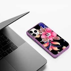 Чехол iPhone 11 Pro матовый Сон в летнюю ночь Beautiful flower, цвет: 3D-фиолетовый — фото 2