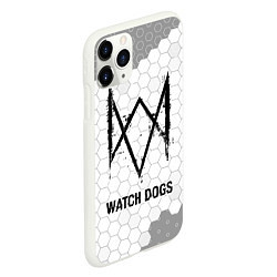 Чехол iPhone 11 Pro матовый Watch Dogs Glitch на темном фоне FS, цвет: 3D-белый — фото 2