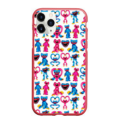 Чехол iPhone 11 Pro матовый POPPY PLAYTIME HAGGY WAGGY AND KISSY MISSY PATTERN, цвет: 3D-красный