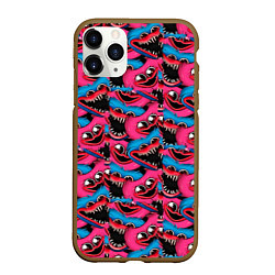 Чехол iPhone 11 Pro матовый POPPY PLAYTIME HAGGY WAGGY AND KISSY MISSY ПАТТЕРН, цвет: 3D-коричневый