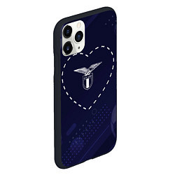 Чехол iPhone 11 Pro матовый Лого Lazio в сердечке на фоне мячей, цвет: 3D-черный — фото 2