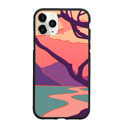 Чехол iPhone 11 Pro матовый Оранжевое небо, цвет: 3D-черный