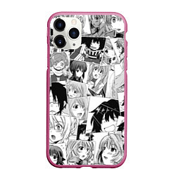 Чехол iPhone 11 Pro матовый Log Horizon pattern, цвет: 3D-малиновый