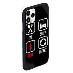 Чехол iPhone 11 Pro матовый Eat, Sleep, The Witcher, Repeat, цвет: 3D-черный — фото 2