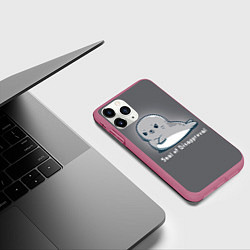 Чехол iPhone 11 Pro матовый Seal of Disapproval, цвет: 3D-малиновый — фото 2