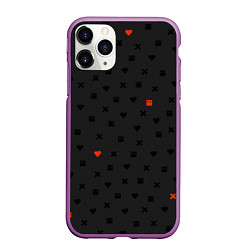 Чехол iPhone 11 Pro матовый Love Death and Robots black pattern