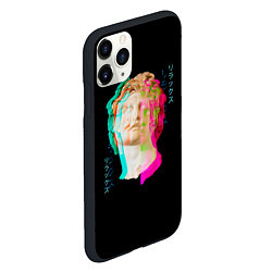 Чехол iPhone 11 Pro матовый Статуя Глитч, цвет: 3D-черный — фото 2