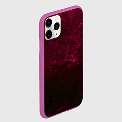 Чехол iPhone 11 Pro матовый Темно-красный абстрактный узор текстура камня, цвет: 3D-фиолетовый — фото 2