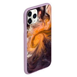 Чехол iPhone 11 Pro матовый Неоновые краски - Оранжевый, цвет: 3D-сиреневый — фото 2