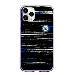 Чехол iPhone 11 Pro матовый Chelsea челси лого, цвет: 3D-светло-сиреневый