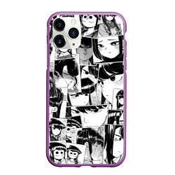 Чехол iPhone 11 Pro матовый Komi san pattern, цвет: 3D-фиолетовый