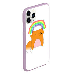 Чехол iPhone 11 Pro матовый Rainbow Fox, цвет: 3D-сиреневый — фото 2