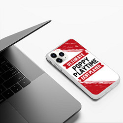 Чехол iPhone 11 Pro матовый Poppy Playtime: красные таблички Best Player и Ult, цвет: 3D-белый — фото 2