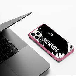 Чехол iPhone 11 Pro матовый Fc juventus фс ювентус, цвет: 3D-малиновый — фото 2