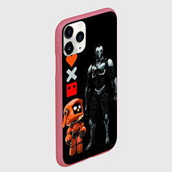 Чехол iPhone 11 Pro матовый Любовь Смерть и Роботы Love Death and Robots, цвет: 3D-малиновый — фото 2