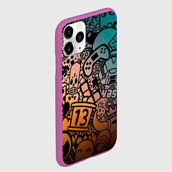 Чехол iPhone 11 Pro матовый Life is gaming, цвет: 3D-фиолетовый — фото 2