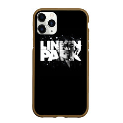 Чехол iPhone 11 Pro матовый Linkin Park логотип с фото, цвет: 3D-коричневый