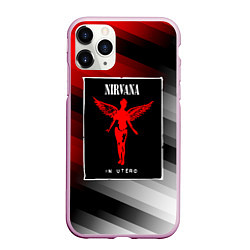 Чехол iPhone 11 Pro матовый NIRVANA in utero - НИРВАНА, цвет: 3D-розовый