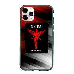 Чехол iPhone 11 Pro матовый NIRVANA in utero - НИРВАНА, цвет: 3D-темно-зеленый