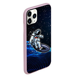 Чехол iPhone 11 Pro матовый Космонавт на доске - серфинг, цвет: 3D-розовый — фото 2