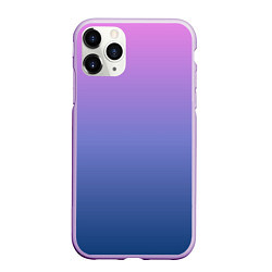 Чехол iPhone 11 Pro матовый PINK-BLUE GRADIENT ГРАДИЕНТ, цвет: 3D-сиреневый